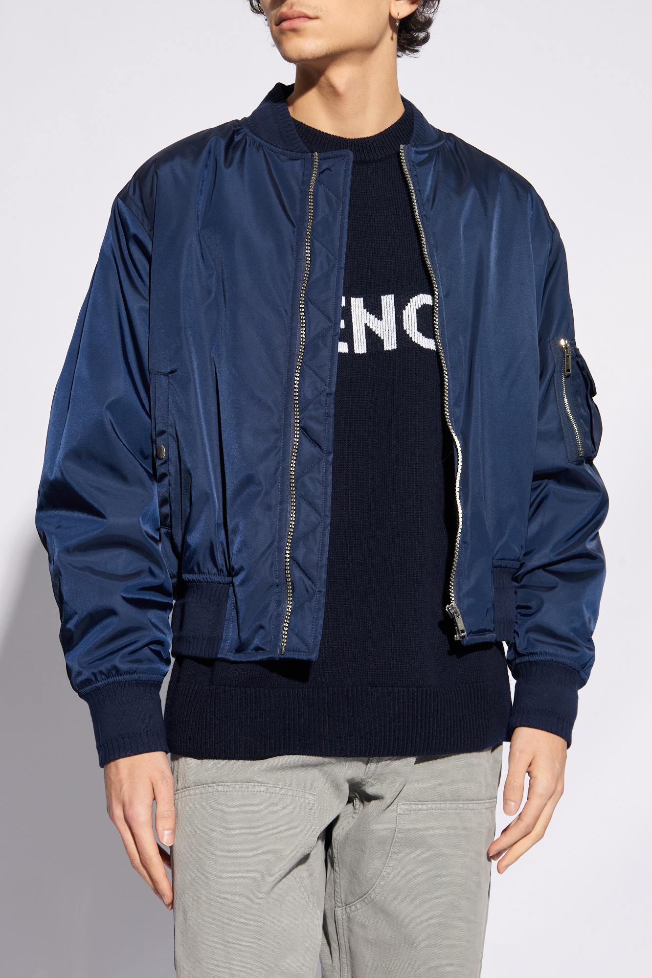 givenchy paris flat slides Navy blue Bomber jacket Givenchy SchaferandweinerShops Australia